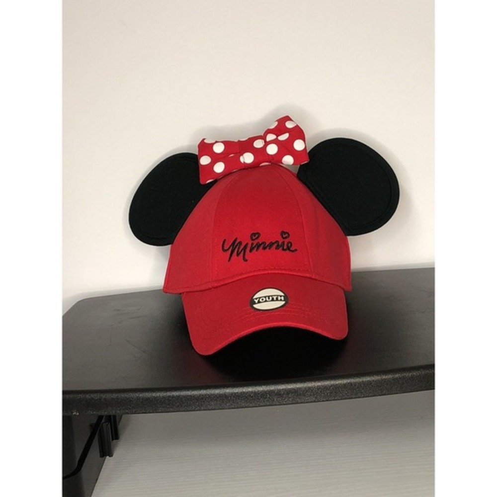 Youth Minnie Mouse Polka Dot Ears Snapback‎ Hat Disney Parks Disneyland